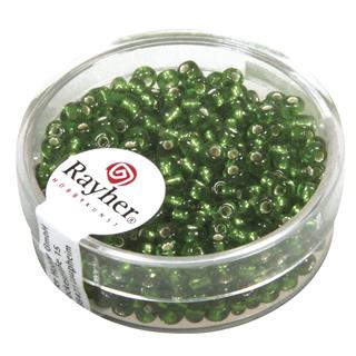 Perle s srebrno sredino, 2,6 mm o, zelene, 16 g