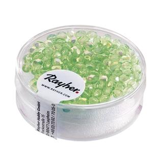 Perle brušeno steklo, 3mm o, sv.zelene, 100 kom.