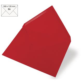 Kuverta B6, 180x120 mm, kardinal rdeča, 90g