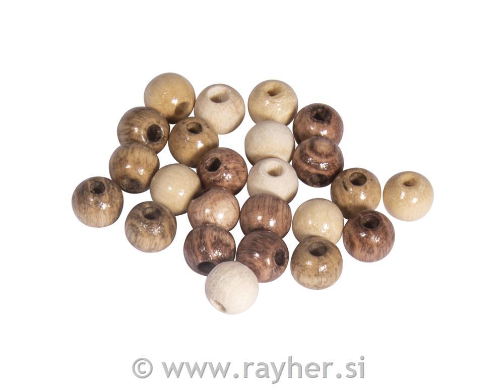 Lesene perle, FSC 100%, 6mm, naravne, 116 kos