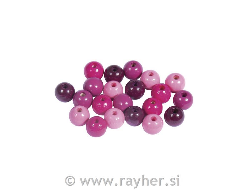 Wooden beads mix, FSC 100%, 8mm oberry shadespolished, tab-bag 84pcs
