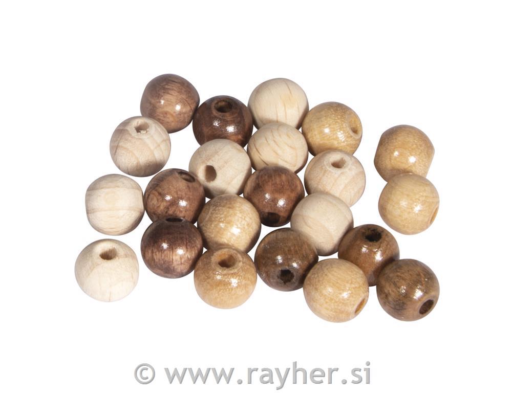 Lesene perle, FSC 100%, 8mm, naravne, 84 kos