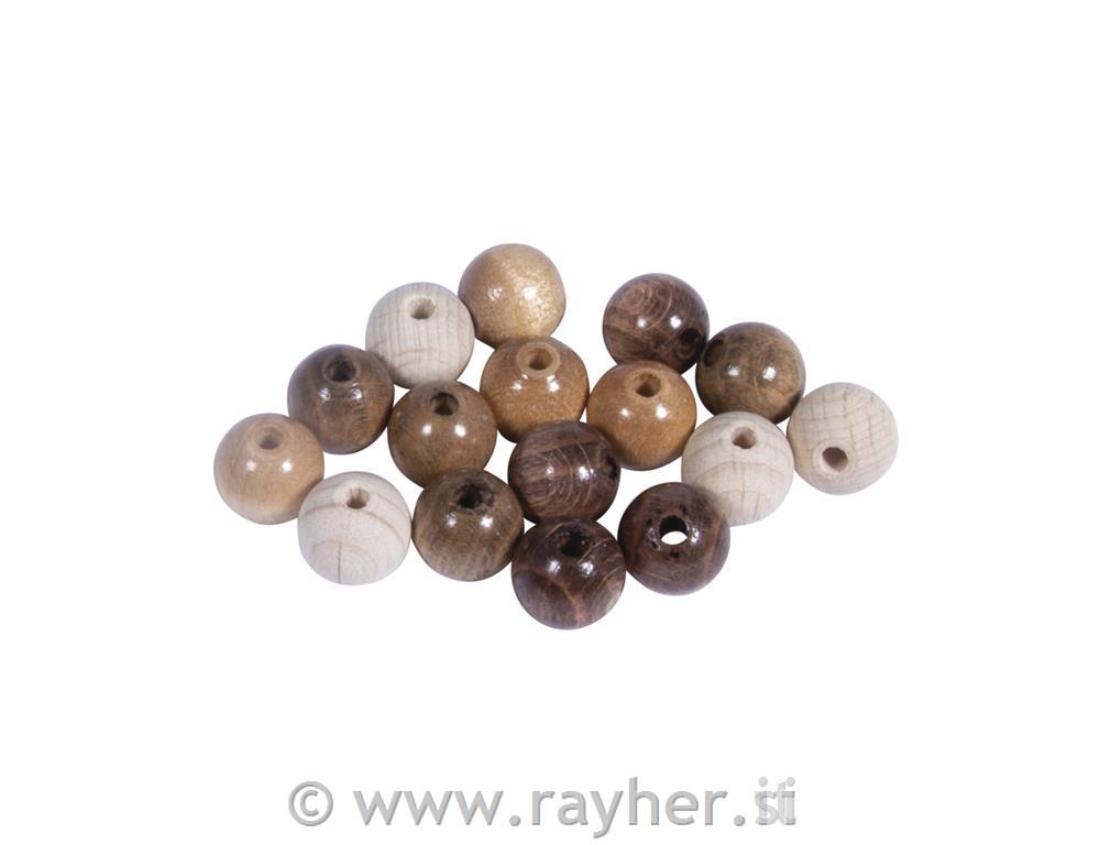 Lesene perle, FSC 100%, 10mm, naravne, 52 kos