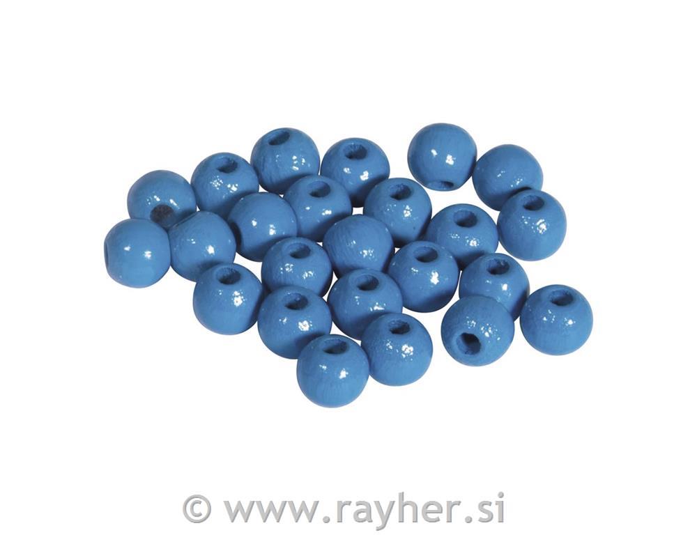 Perle lesene, pološčene, 6mm o,srednje modre, 115 kosov