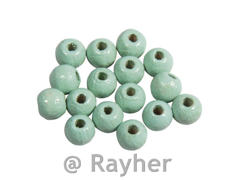 Perle lesene, pološčene, 6mm, zelene, 115 kosov