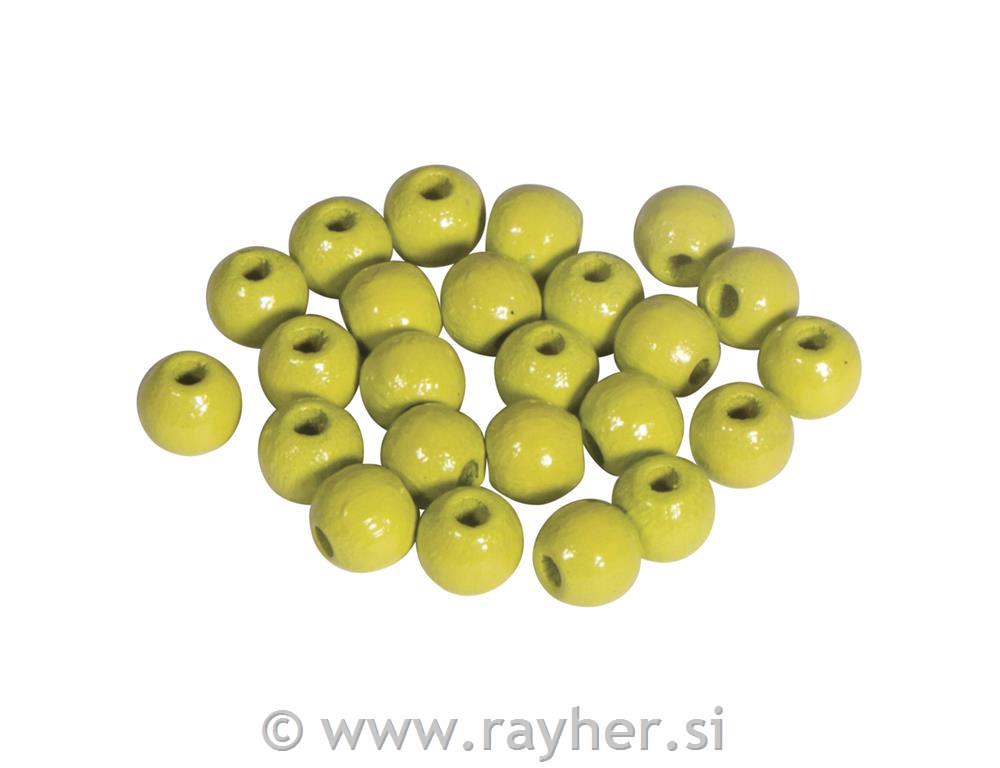 Wooden beads FSC 100%, polished, 6mm olemon yellowtab-bag 115 pcs.