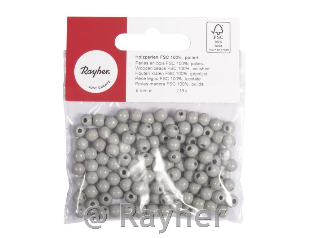 Perle lesene, pološčene, 6mm , svetlo sive, 115 kos