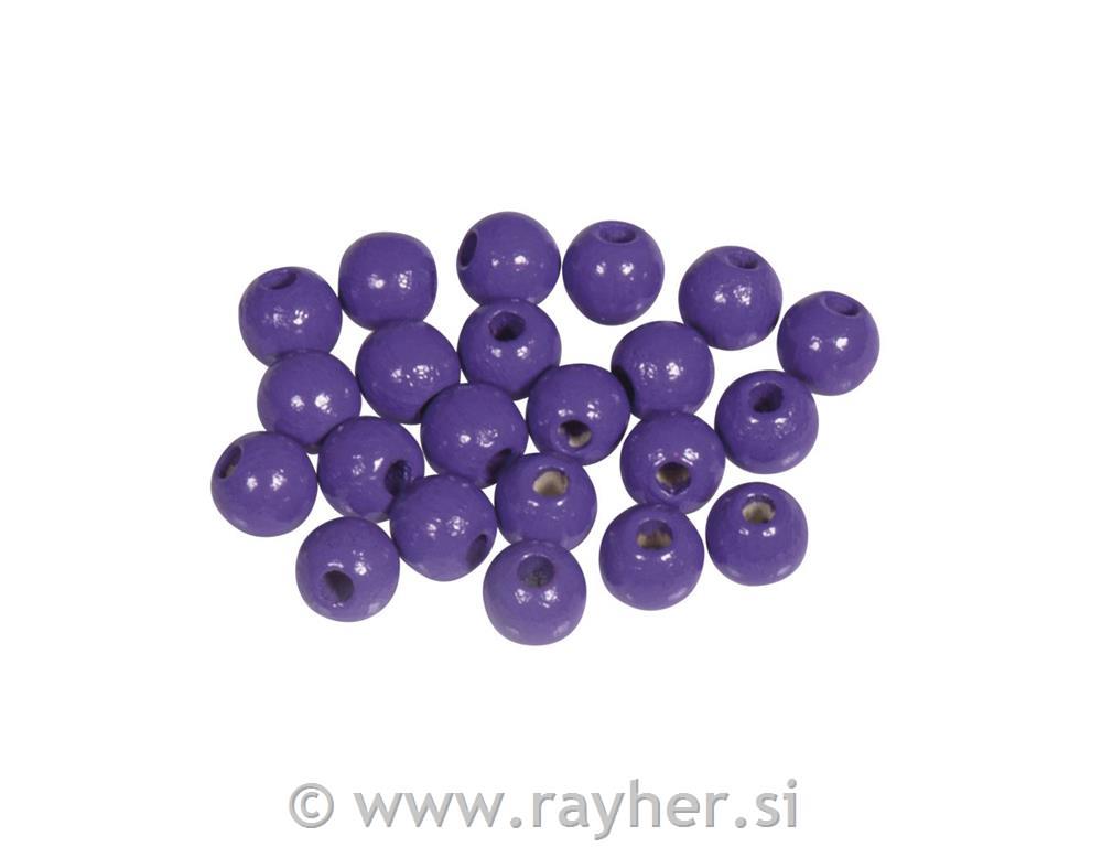 Perle lesene, pološčene, 6mm, sv. vijolične, 115 kosov