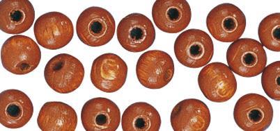 Perle lesene, pološčene, 8mm, srednje rjave, 82 kosov