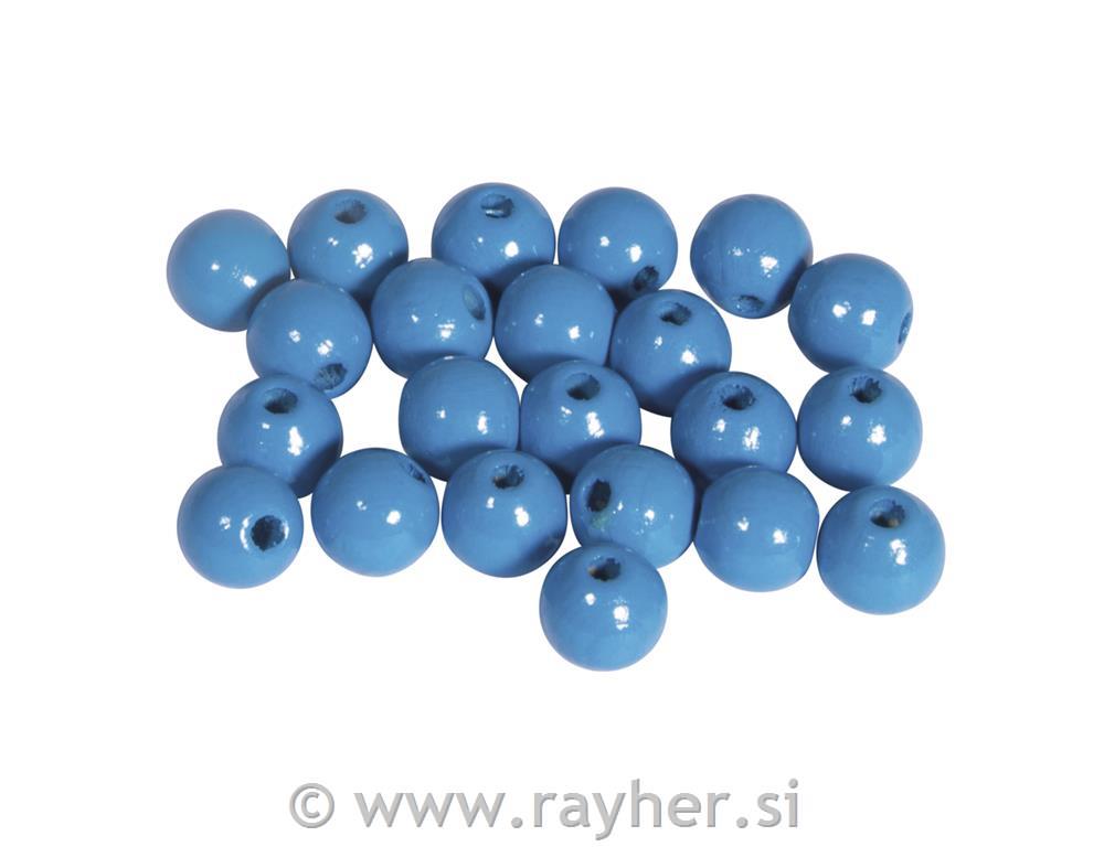 Perle lesene, pološčene, 8mm, sr.modre, 82 kos