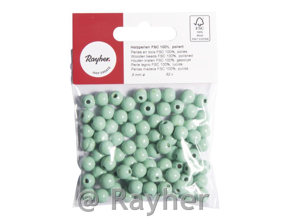 Perle lesene, pološčene, 8mm o,