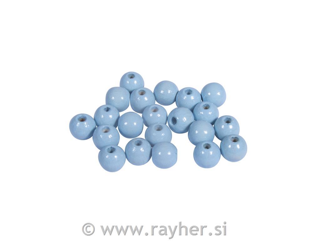 Perle lesene, pološčene, 8mm, pastel modre, 82 kos
