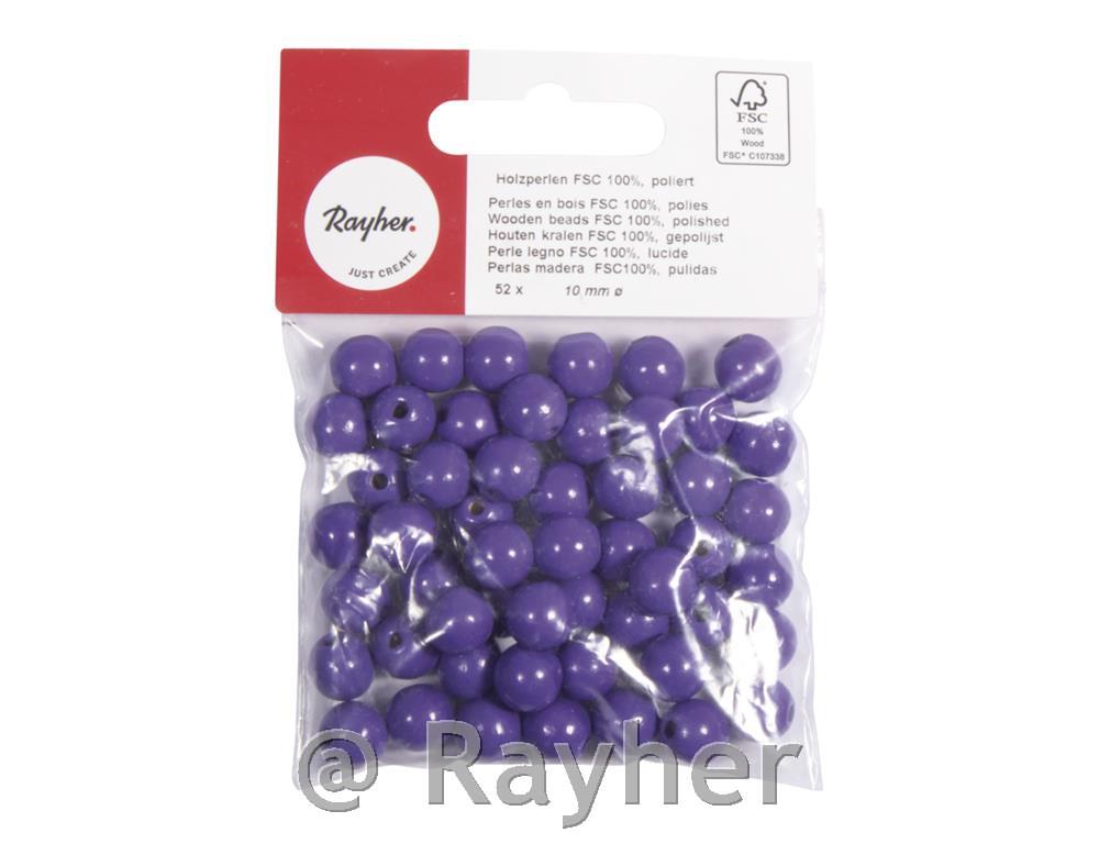 Wooden beads FSC 100%, polished, 10mm o,