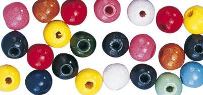 Perle lesene, pološčene, 10mm, mešane b., 52 kosov