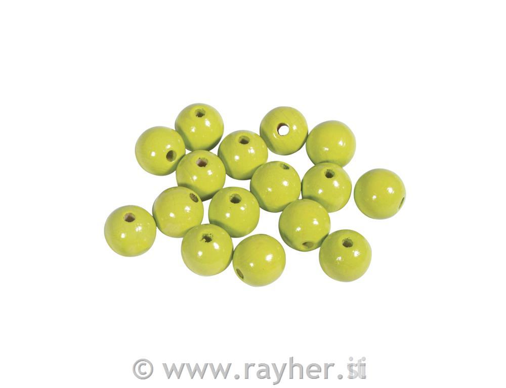 Perle lesene, pološčene, 12mm, limona, 32 kos
