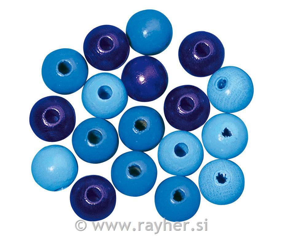 Wooden beads mix FSC 100%, 6mm o, blue t