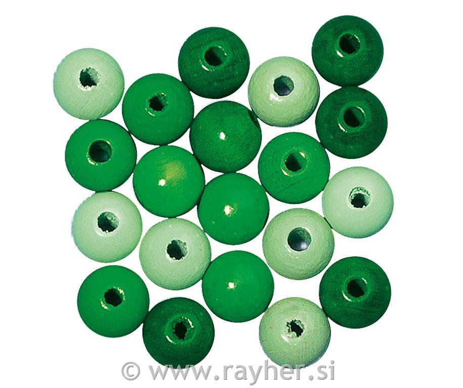 Wooden beads mix FSC 100%, 6mm o, green