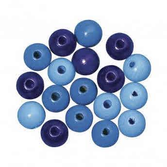 Perle lesene, pološčene, 10mm, modri toni, 52 kosov