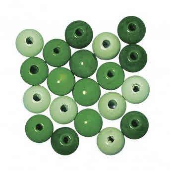 Perle lesene, pološčene, 12mm, zeleni toni, 32 kosov