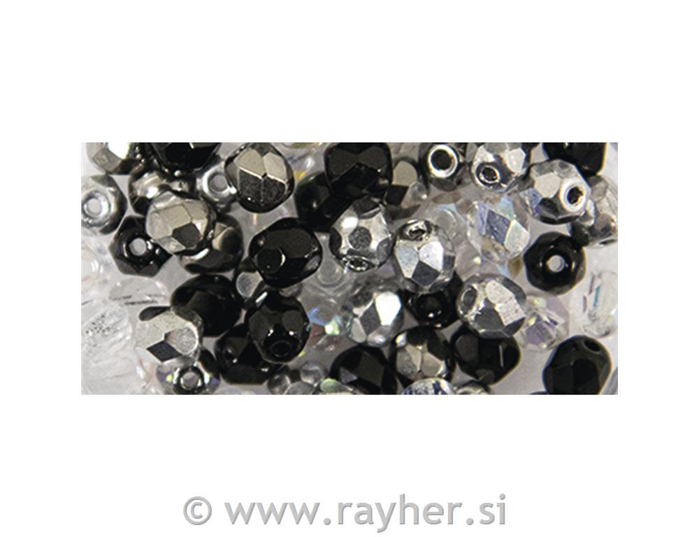 Steklene perle, brušene, 4mm, kristal, 100 kosov