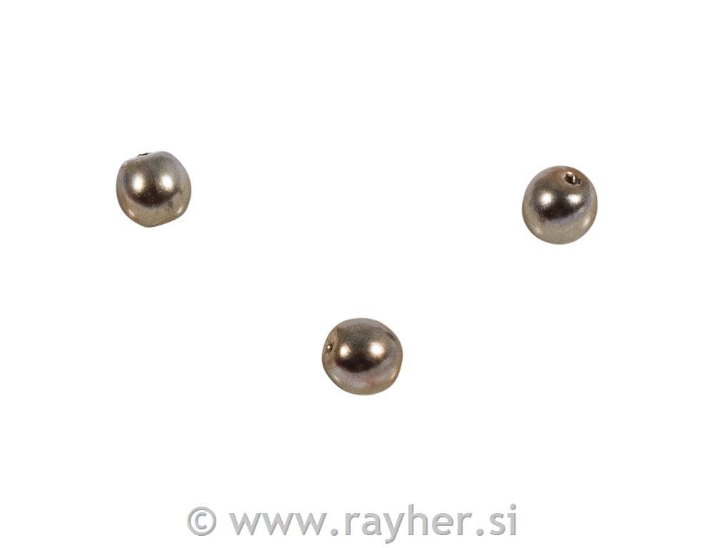 Perle steklene Renaissance, 4mm, rjave, 85 kos