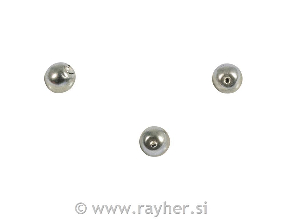 Perle steklene Renaissance, 4mm, srebrne, 85 kos