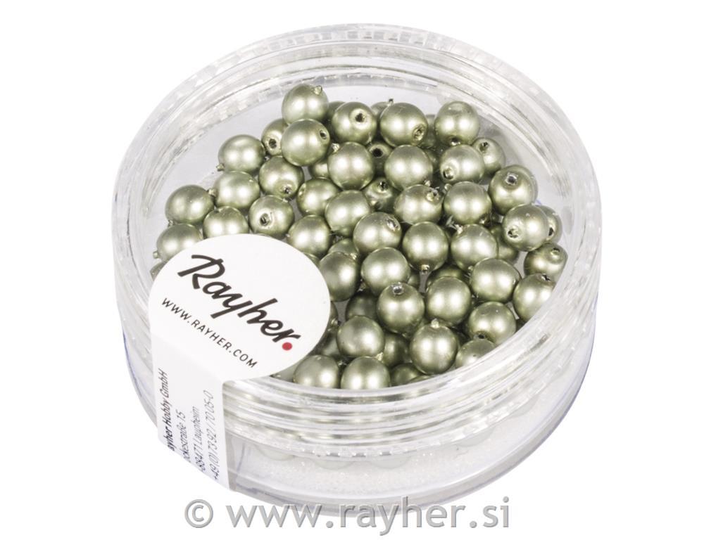 Renaissance glass wax beads, matt, 4mm o, silver, box 85pcs