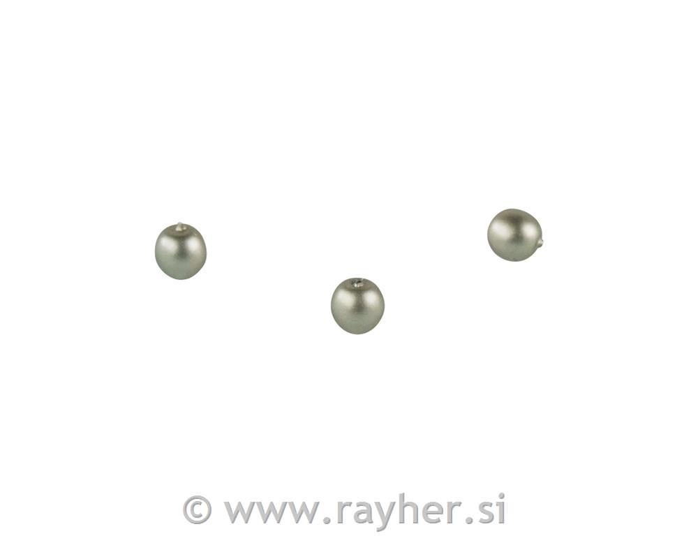 Renaissance glass wax beads, matt, 4mm o, silver, box 85pcs