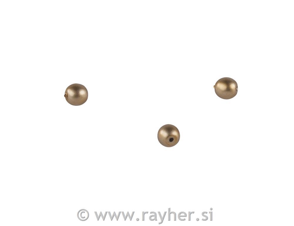 Perle steklene Renaissance mat, 4mm, zlate, 85 kos