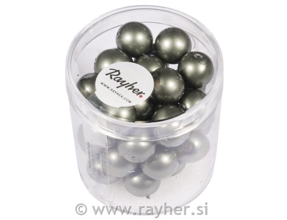 Renaissance glass wax beads, matt,10mm oantique olive, box 35pcs