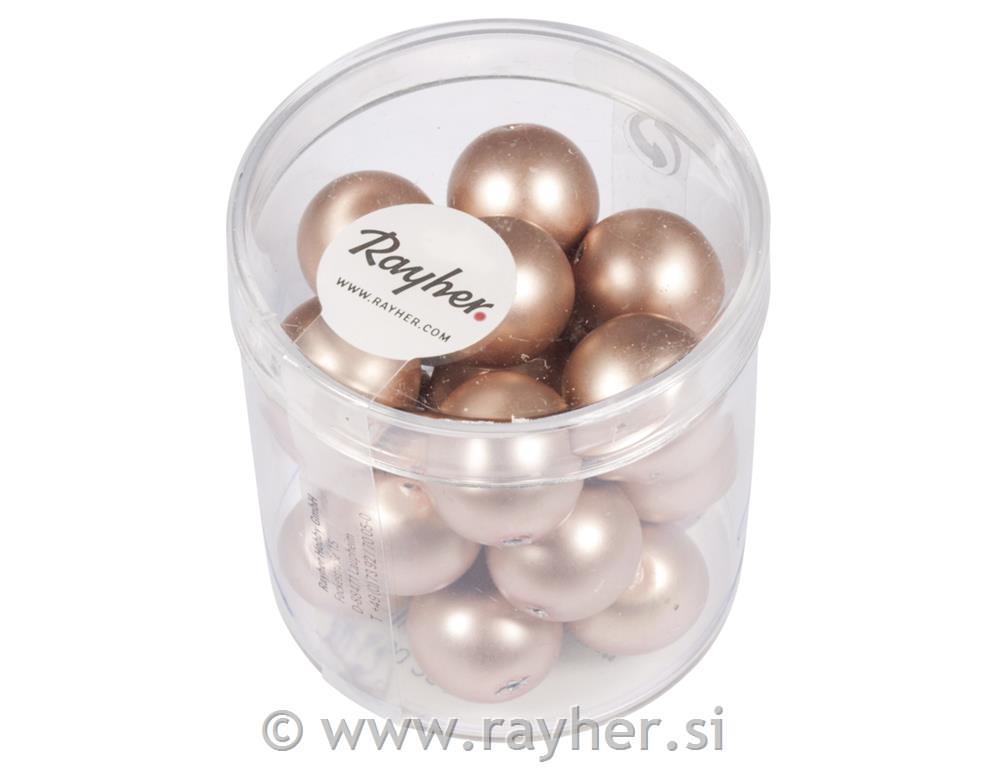 Renaissance glass wax beads, matt,12mm o, antique pink, box 21pcs