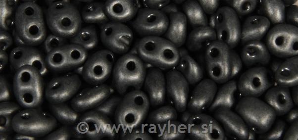 Perle Twin z dvema luknjama, sive 10g, 2,5x5mm, kovinske, ma