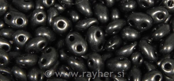 Perle Twin z dvema luknjama, sive 10g, 2,5x5mm, kovinske