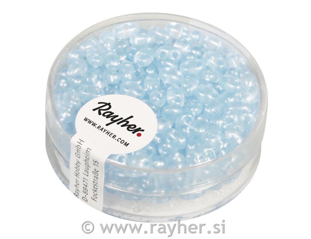 Perle Twin z dvema luknjama, sv.modre 10g, 2,5x5mm, prosojne