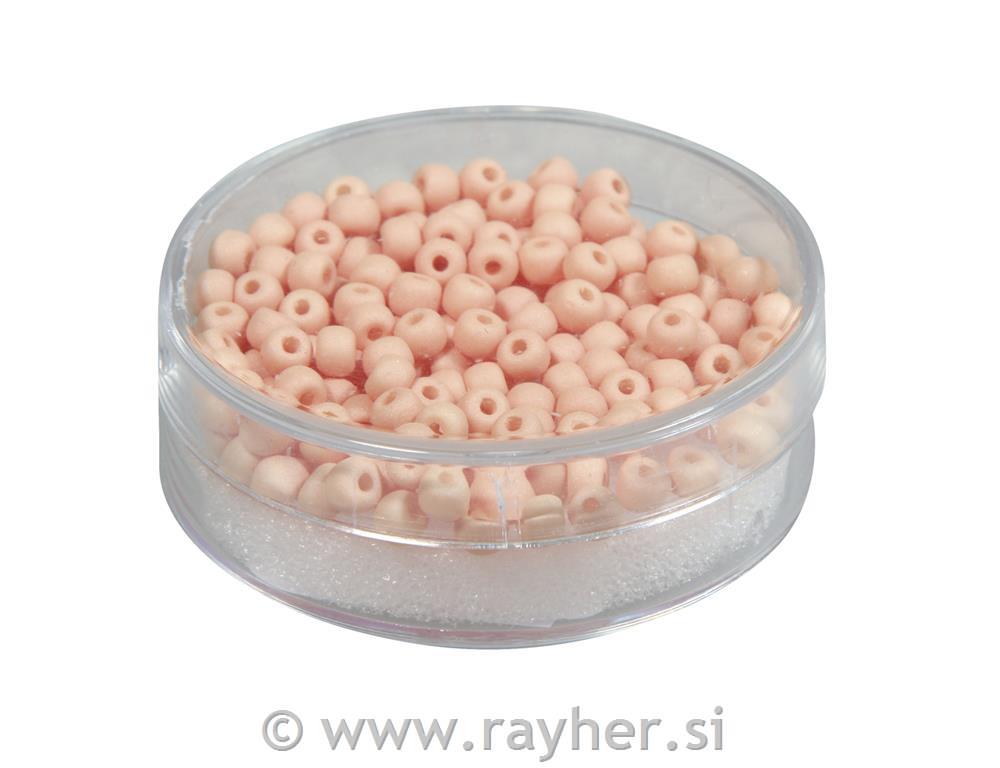 Perle svilene, steklene, 4mm,marelične,120kos