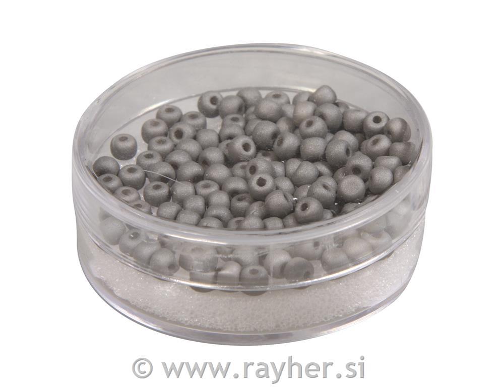 Silk-Bead glass Rocailles, 4mm o, anthra