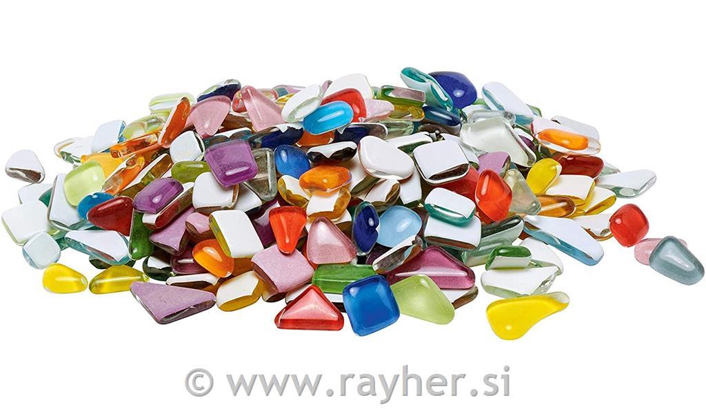 Mozaik kamenčki, 1x1 cm, barvni sort,500g pribl. 515 kosov