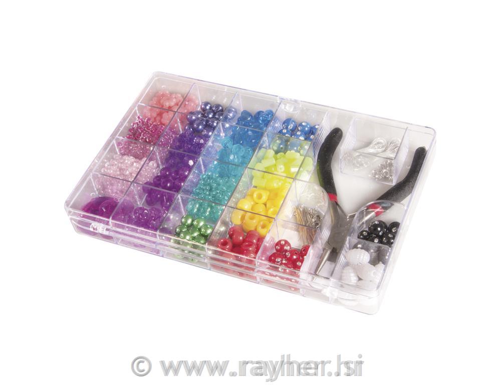 Bead-box with pliers, colourful, 170g, 2