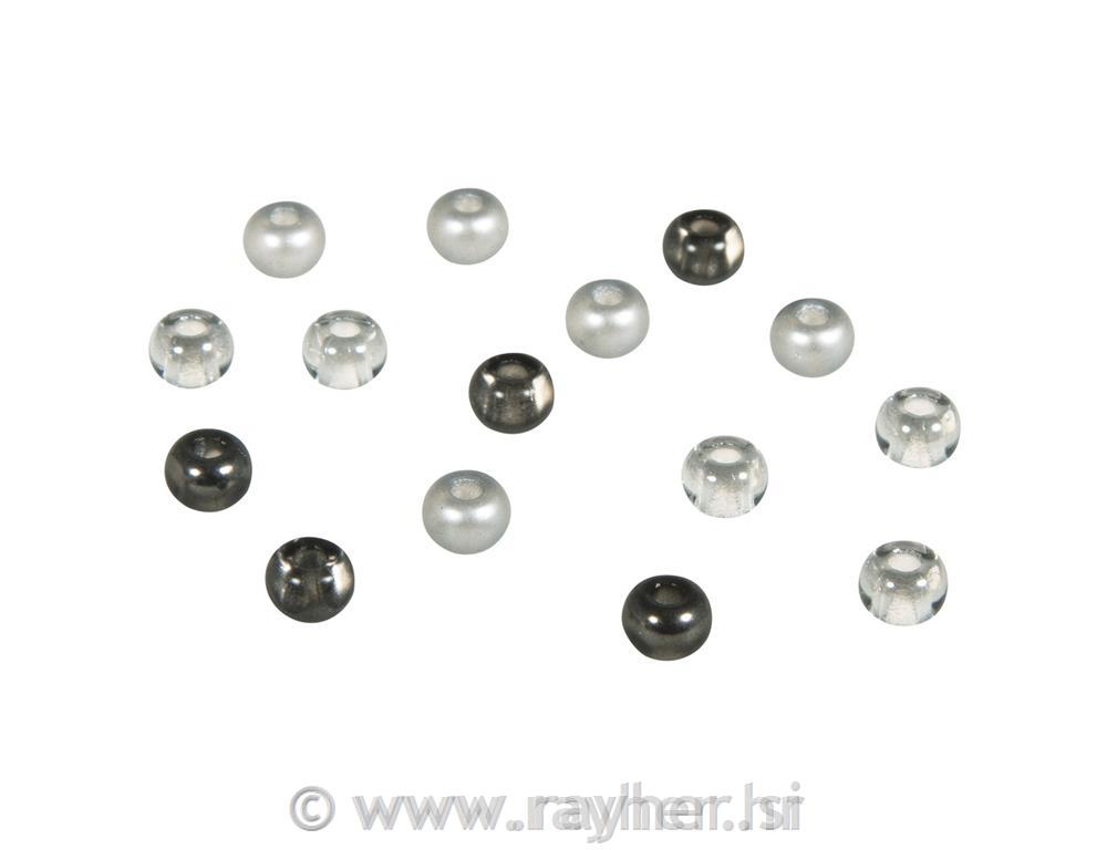 Perle steklene, 5,5 mm sivi toni 80 kosov