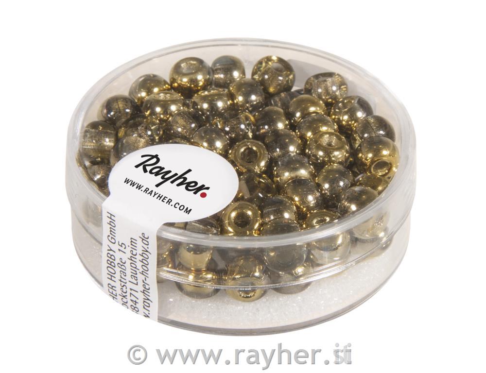 Rocailles metallic with big hol, 5.5mm o