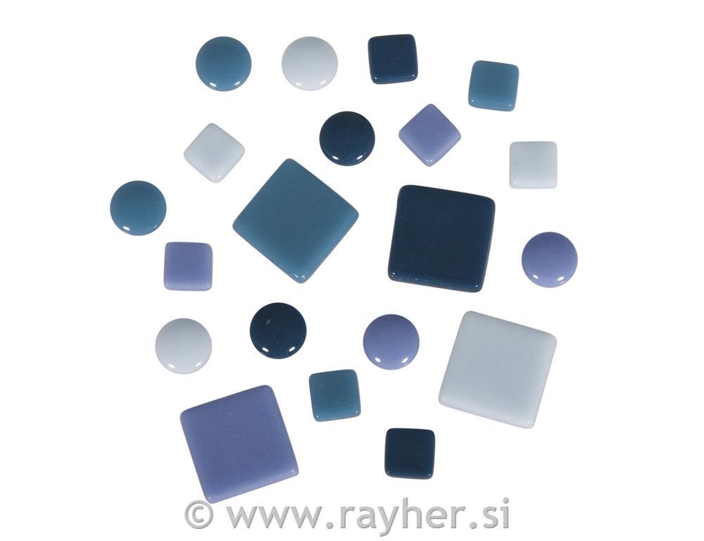 Tessera mix (approx. 395 pcs) 10x10mm, 20x20mm, o 12mm blue tones