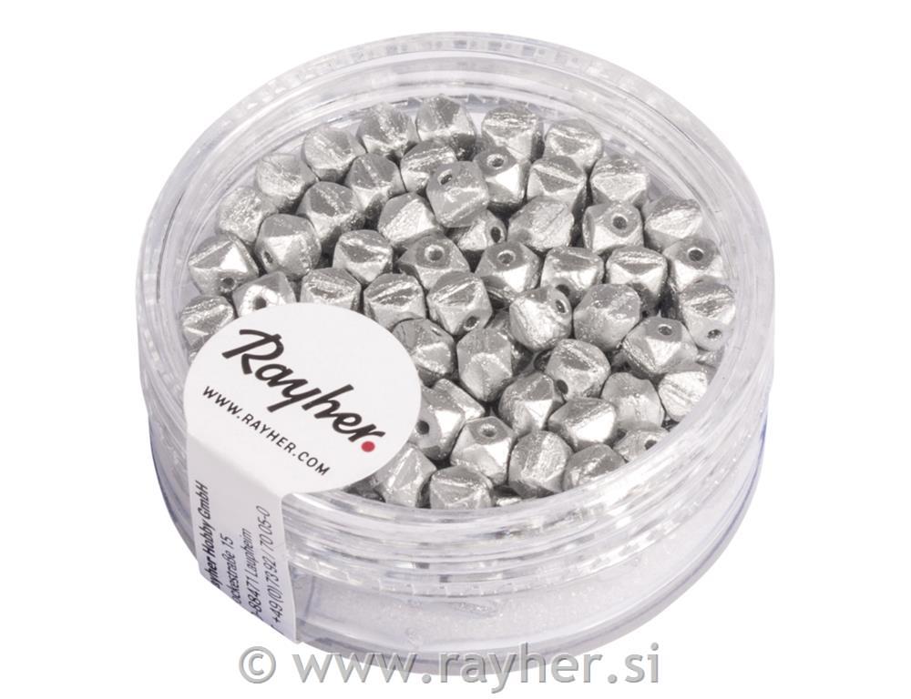 Perle Antique , 4mm, srebrne, 120 kos