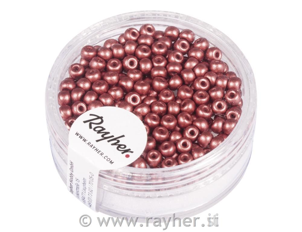 Rocailles, 3mm o, antique pink matt, box200pcs