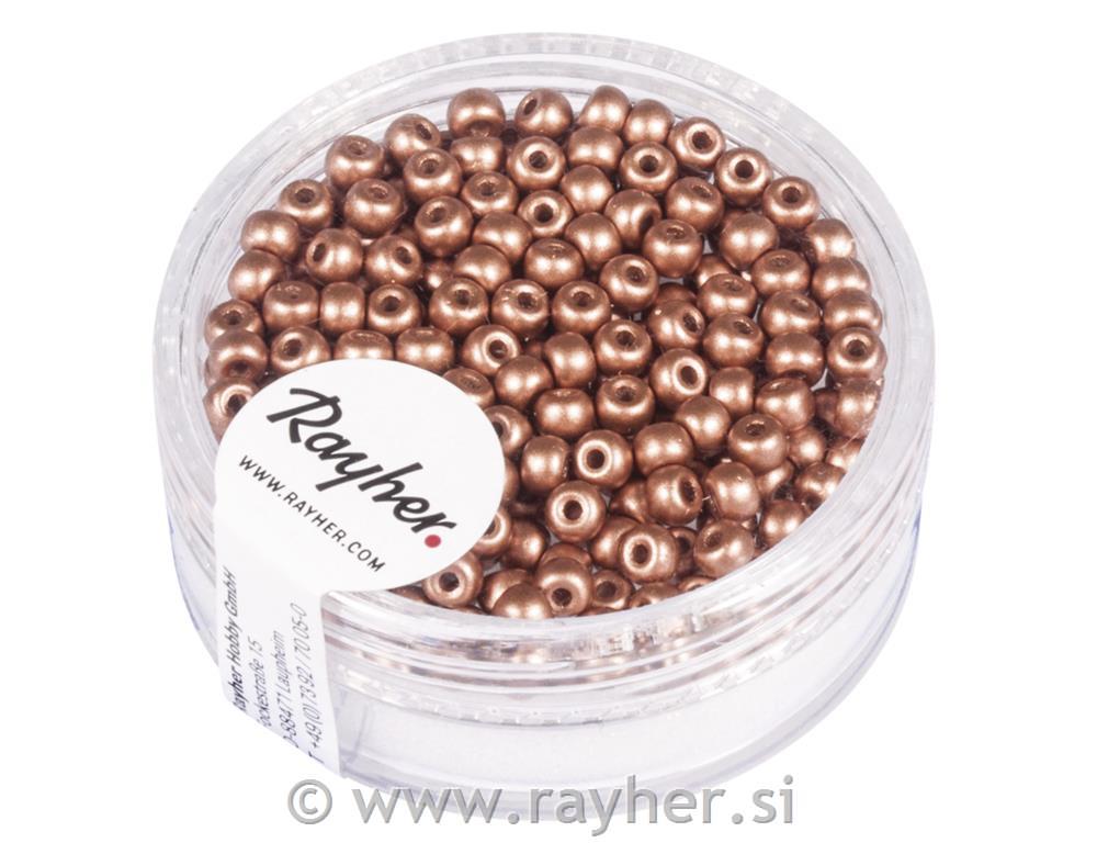 Rocailles, 3mm o, copper matt, box 200pcs