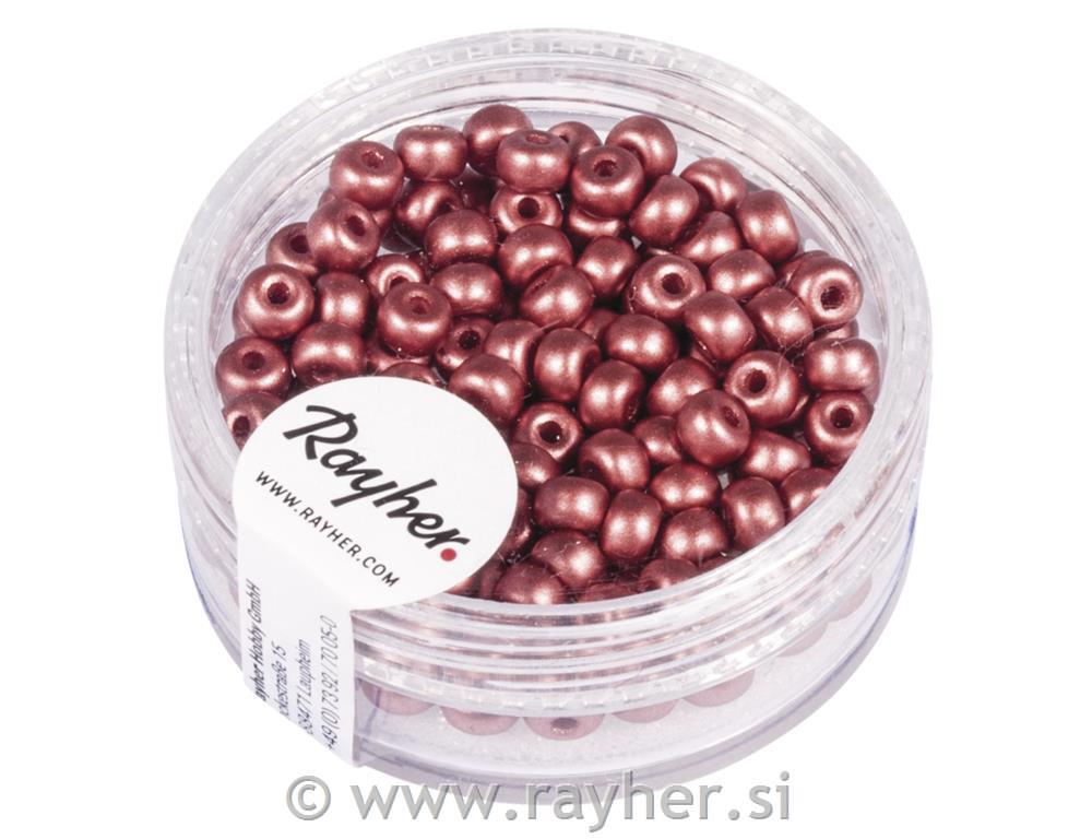 Perle, 4mm, antik pink mat, 150 kos