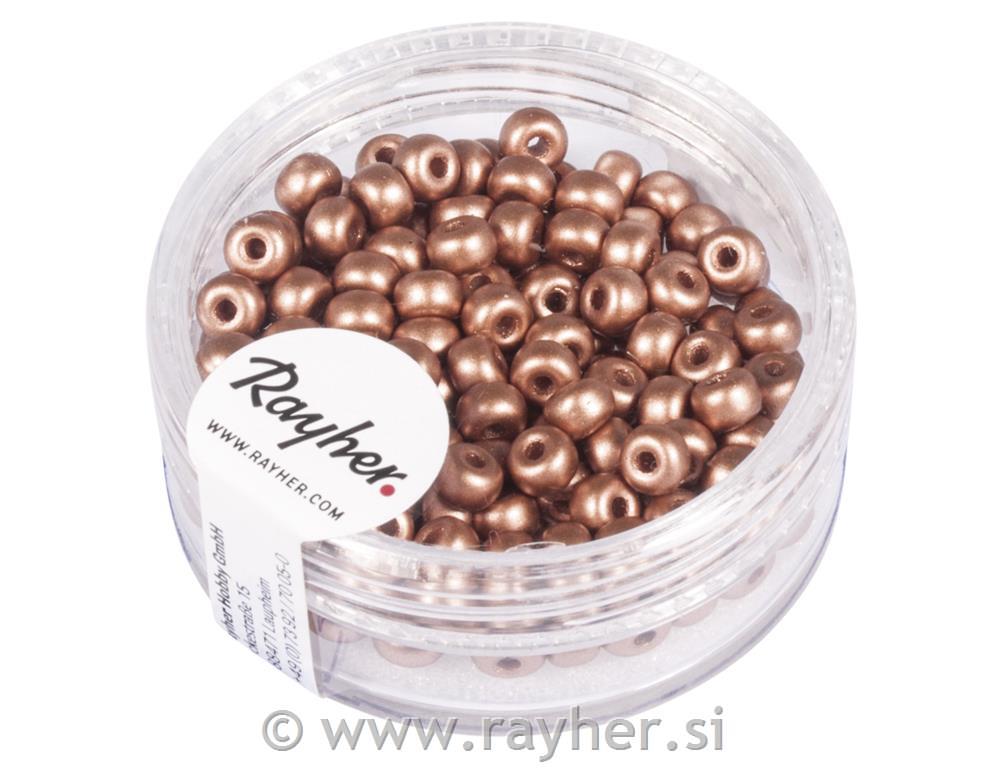 Perle, 4mm, bronaste, 150 kos