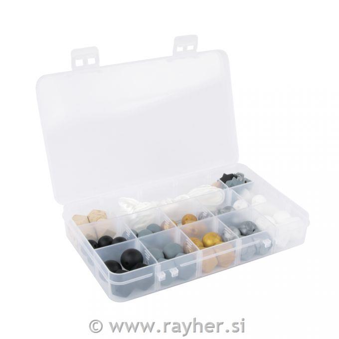 Silikonske perle set Metallic, 61-delni