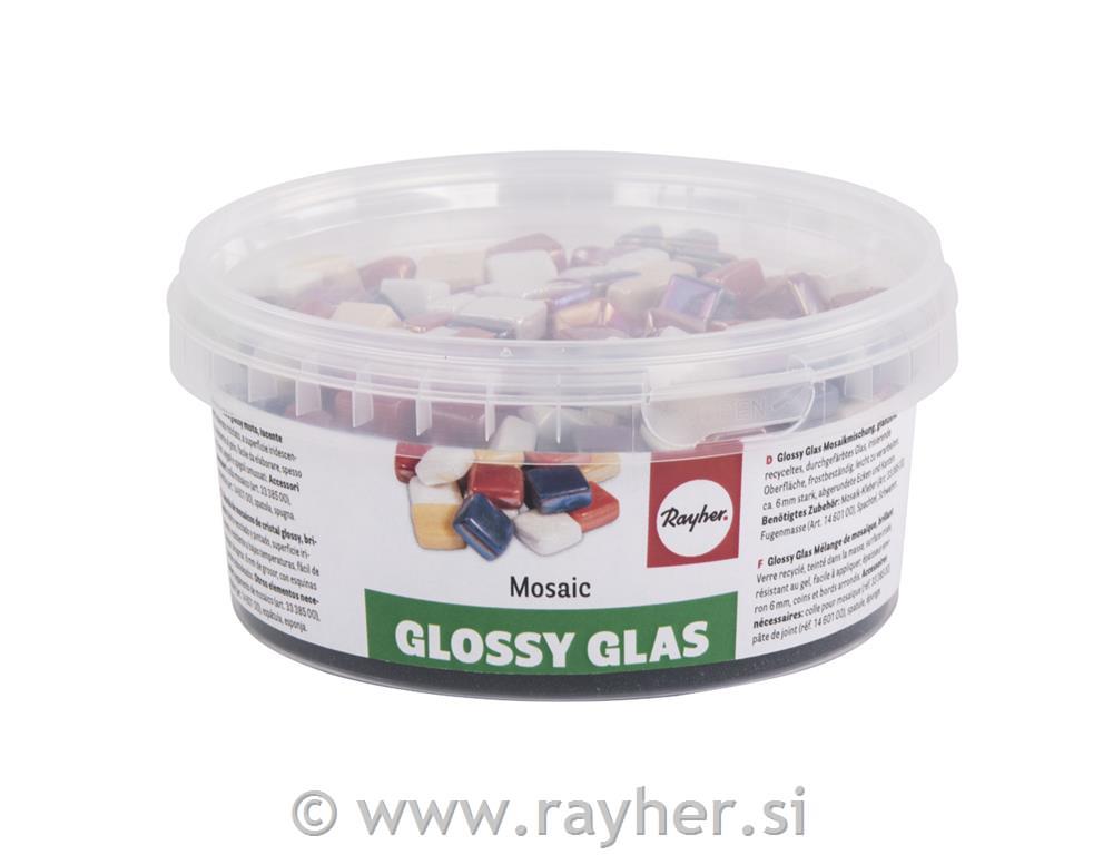 Mozaik kamni stekleni svetleči 1x1 cm, 500g mešane barve - p