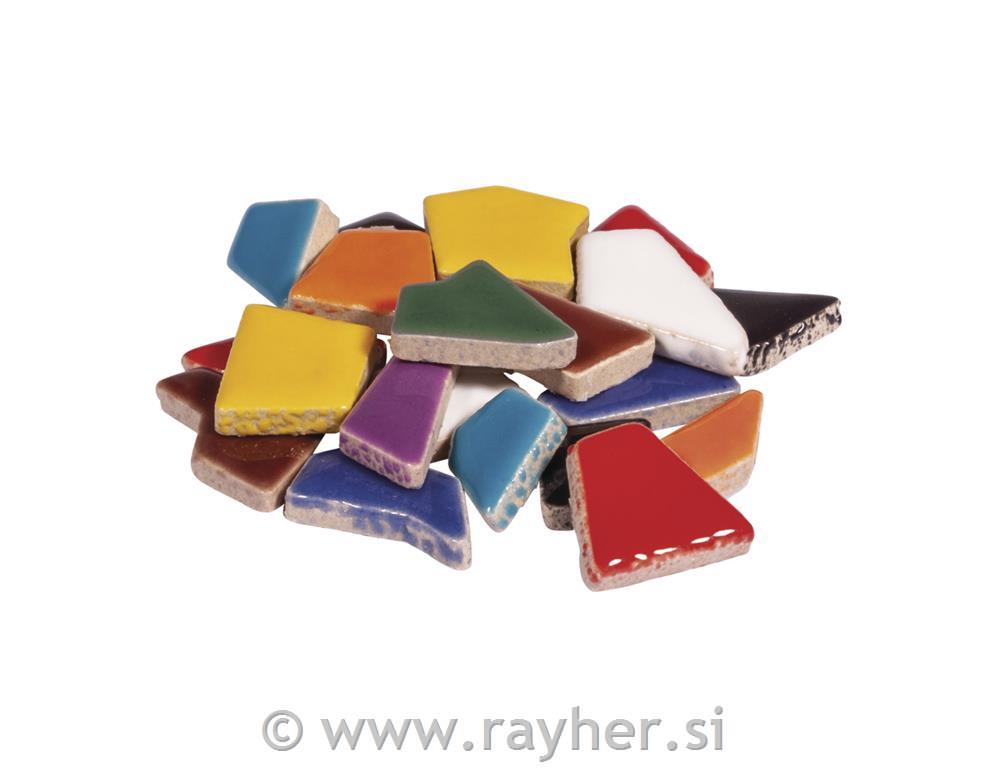 Mozaik kamni keramični razl.oblike, 500g mešane barve - prib