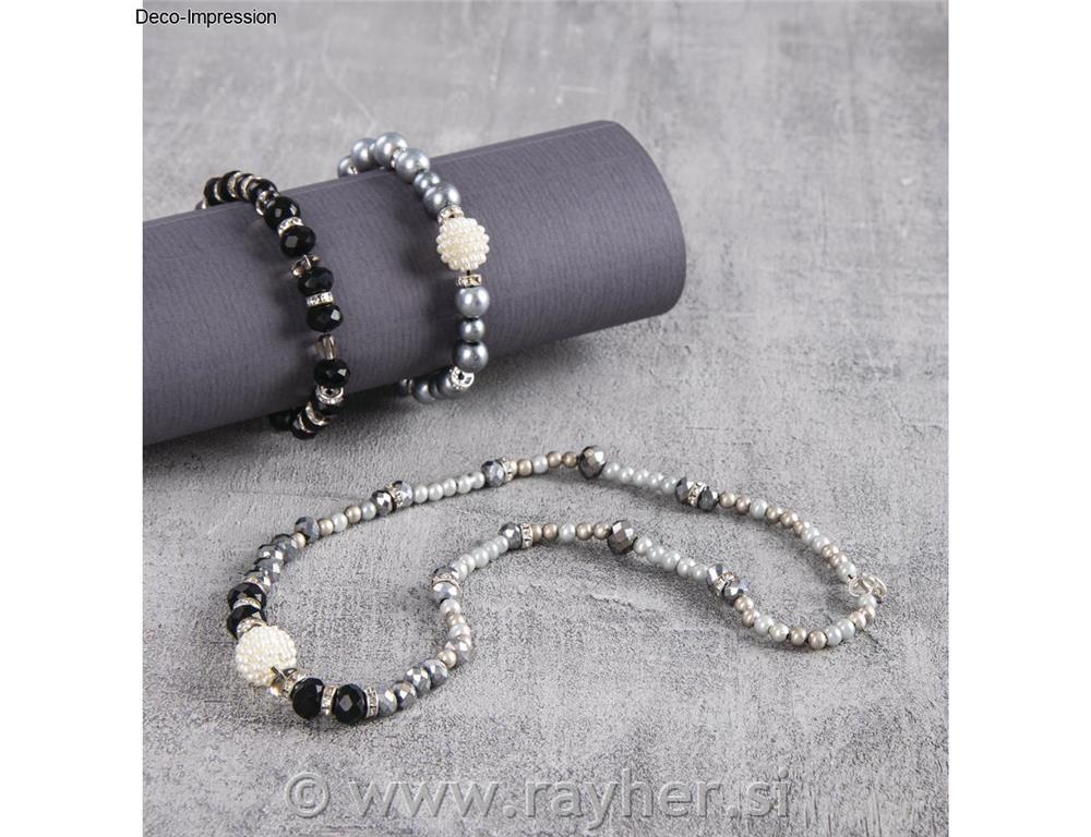 Perle steklene "Pearl effect", bele, 100g